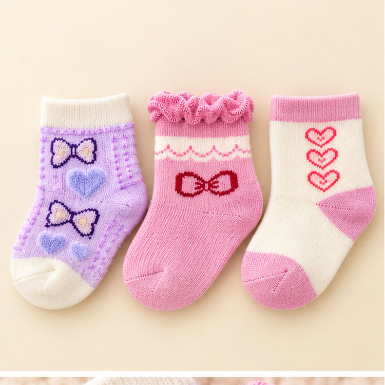 Cuddle Toes by CuddleKins | Baby Girls Socks | Pack of 3 | 0–12 Months