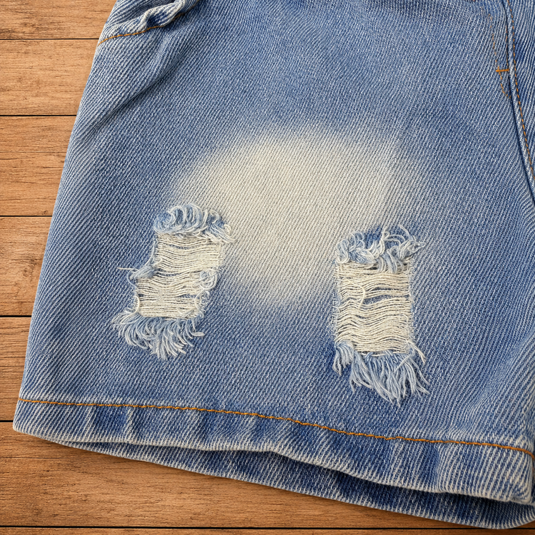 Boys Printed Cotton T-Shirt & Denim Shorts Co-Ord Set with Matching Sling Bag