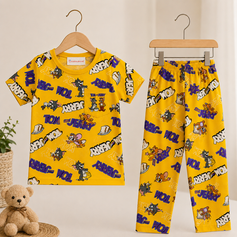 Tom & Jerry Printed Cotton Night Suit Co-ord Set