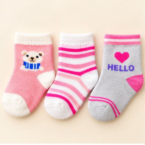 Tiny Steps by CuddleKins | Baby Girls Socks | Pack of 3 | 0–12 Months