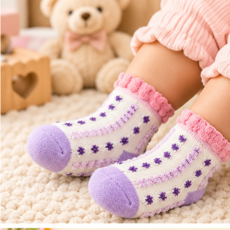Little Toes by CuddleKins | Baby Girls Socks | Pack of 3 | 0–12 Months