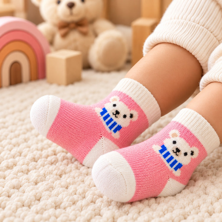 Tiny Steps by CuddleKins | Baby Girls Socks | Pack of 3 | 0–12 Months