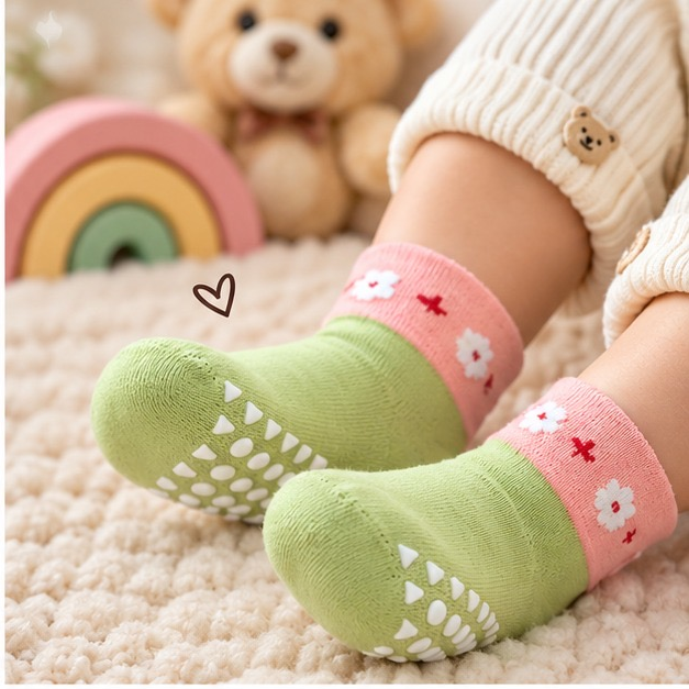 Happy Grips by CuddleKins | Unisex Anti-Slip Baby Socks | Any 5 Pairs