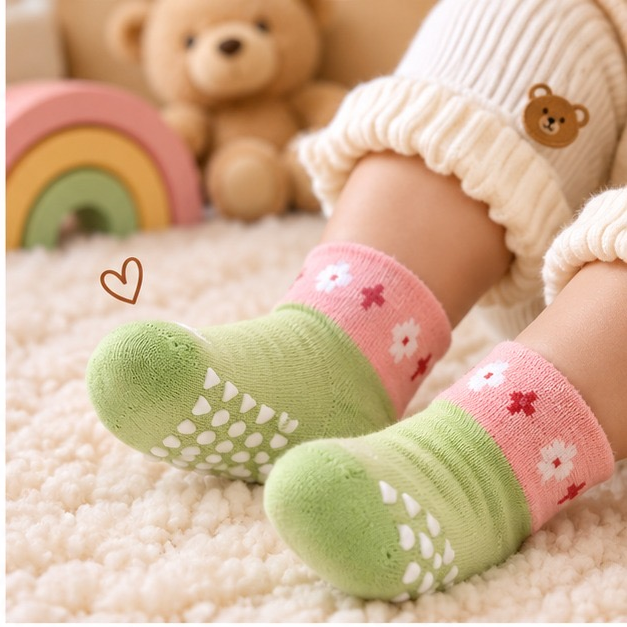 Tiny Grips by CuddleKins | Unisex Anti-Slip Baby Socks | Any 3 Pairs