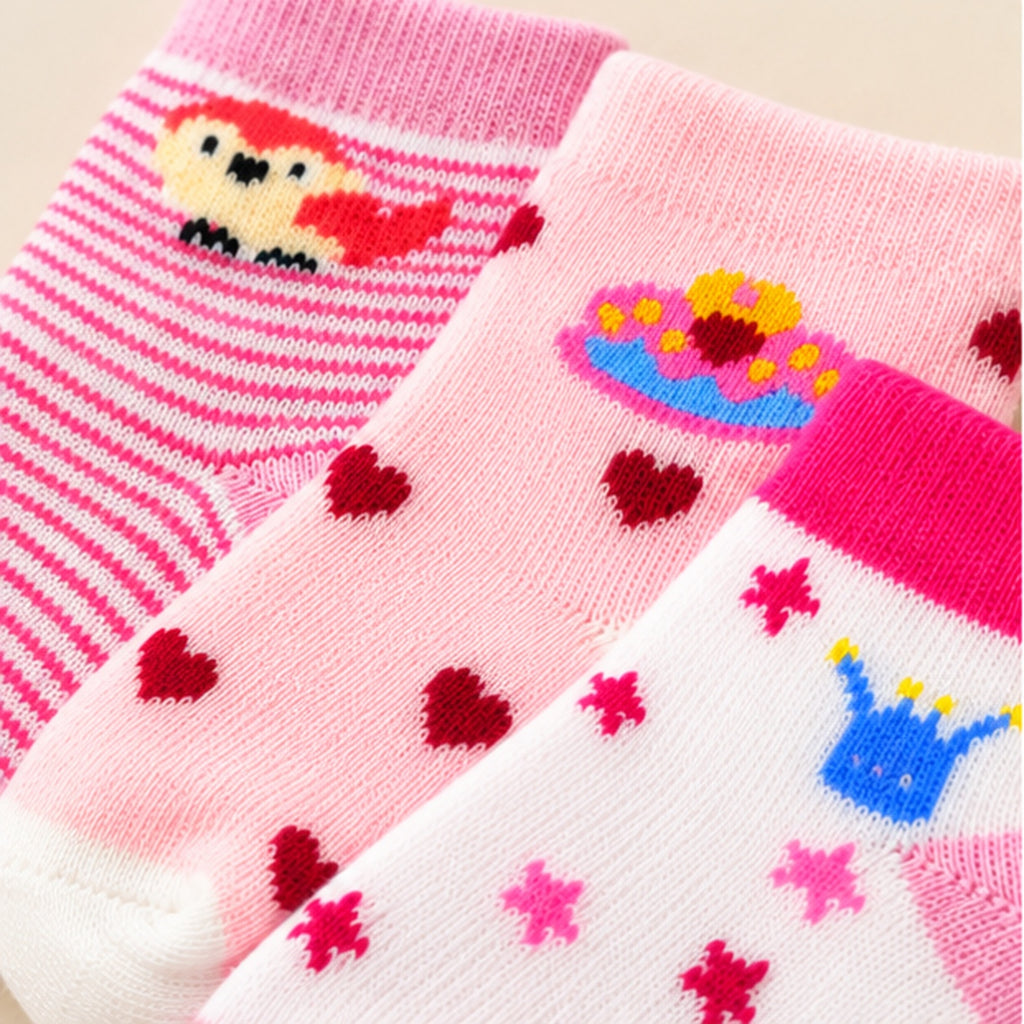 Sweet Toes by CuddleKins | Baby Girls Socks | Pack of 3 | 0–12 Months