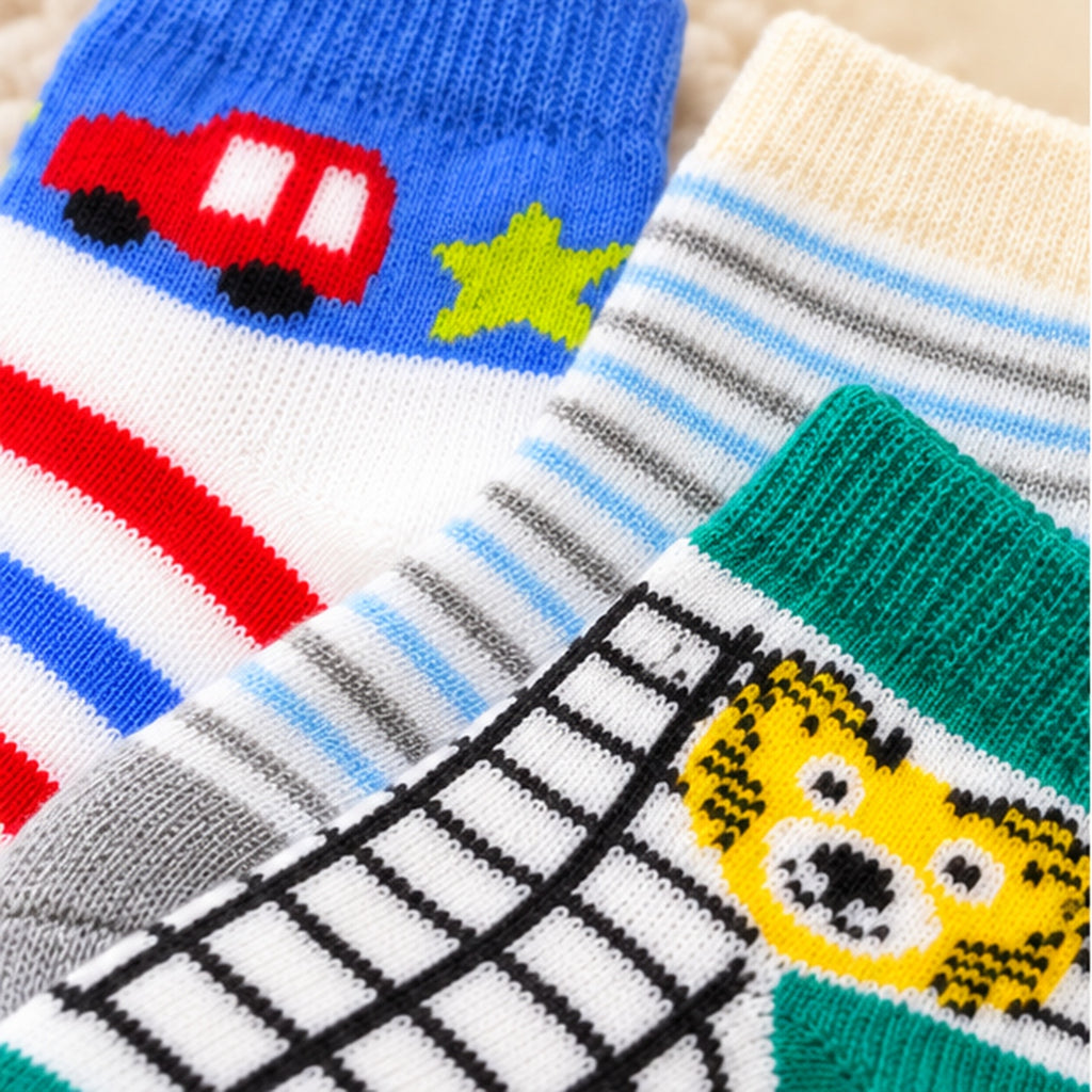 Cuddle Steps by CuddleKins | Baby Boys Socks | Pack of 3 | 0–12 Months