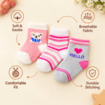 Tiny Steps by CuddleKins | Baby Girls Socks | Pack of 3 | 0–12 Months