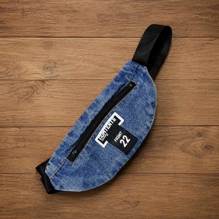 Boys Printed Cotton T-Shirt & Denim Shorts Co-Ord Set with Matching Sling Bag