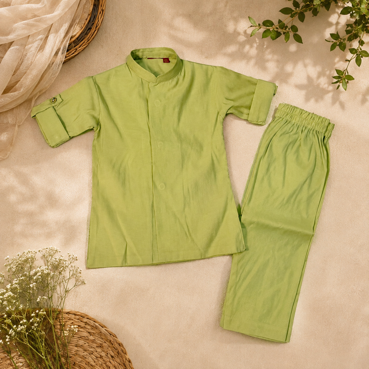 Boys Printed Kurta Jacket Set