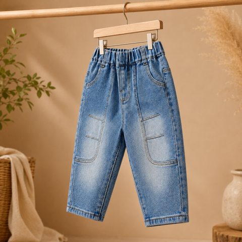 Light Wash Denim Jogger Jeans for Kids | Soft & Comfortable Fit