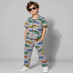 Boys Cotton Car Print Night Suit | Full Sleeve Shirt & Pyjama Set