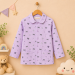 Kids Lavender Cotton Night Suit Set