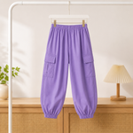 Girls Cotton “Semi Nice” Printed Co-ord Set with Cargo Jogger Pant