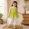 Girls Lime Green Embroidered Kurta Set with Dupatta