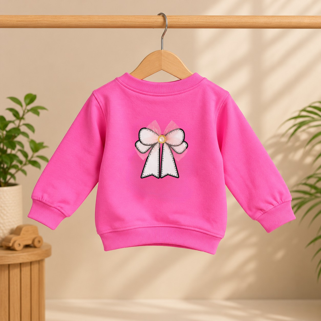 CuddleKins Pink Bow Graphic Sweatshirt for Girls