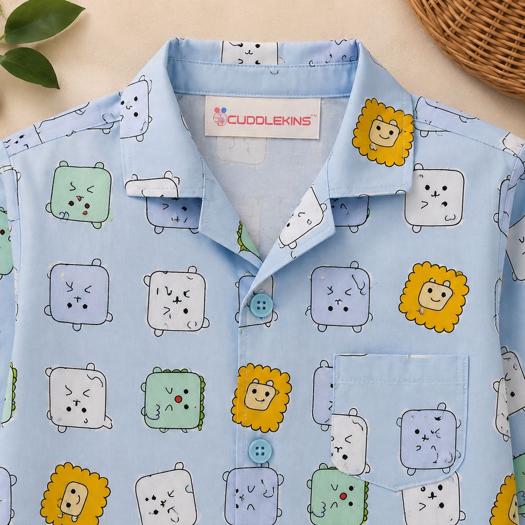 Boys Cotton Animal Print Night Suit