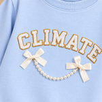 CuddleKins Light Blue Bow & Chain Graphic Sweatshirt for Girls
