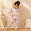 Cute Cartoon Print Pink Night Suit