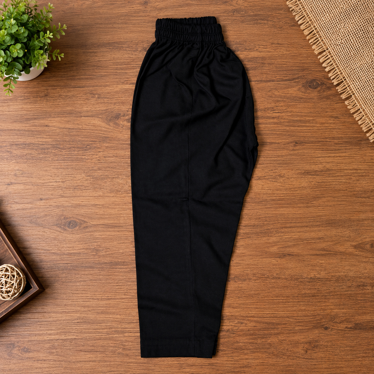 Boys Black Cotton Kurta Set