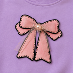 Cute Bow Kids Pre-Winter Sweatshirt – Lavender