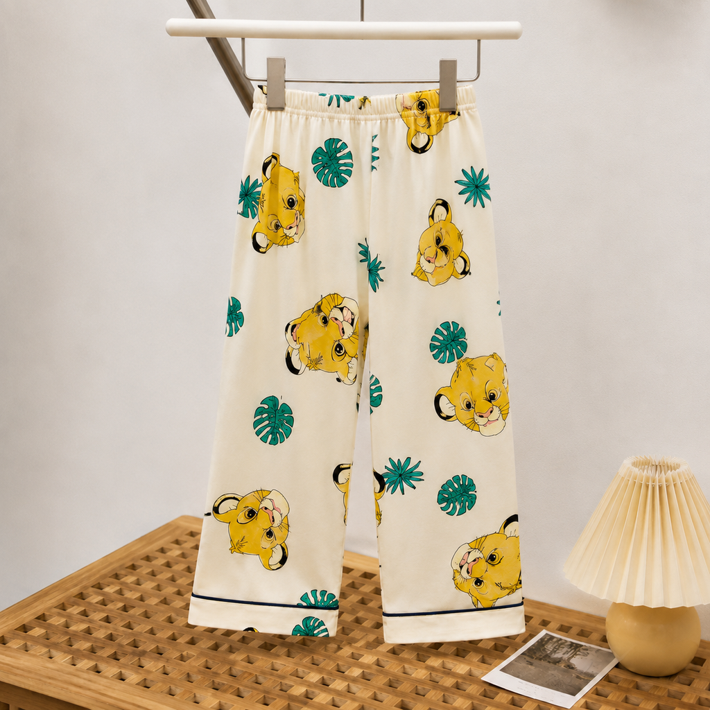 Little Lion Printed Cotton Night Suit Co-ord Set
