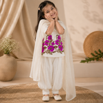 Girls Floral Embroidered Kurti Dhoti Set