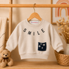 Kids Smile Print Sweatshirt – Cream White