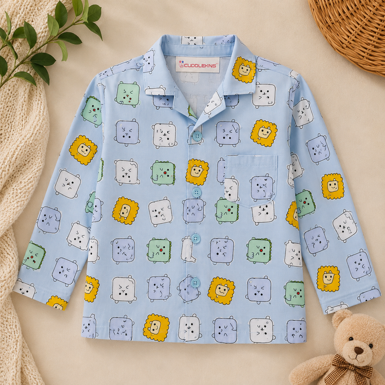 Boys Cotton Animal Print Night Suit