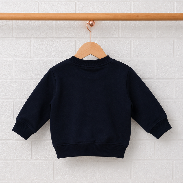 Red Car Printed Navy Blue Sweatshirt