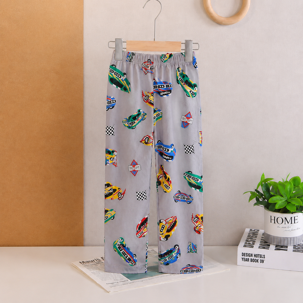 Boys Cotton Car Print Night Suit | Full Sleeve Shirt & Pyjama Set