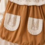 Girls premium Lace Detail pre Winters Dress – Beige & Cream