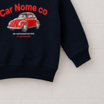 Red Car Printed Navy Blue Sweatshirt