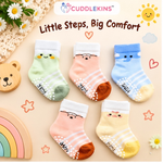 Grips by CuddleKins | Unisex Anti-Slip Baby Socks | Any 5 Pairs