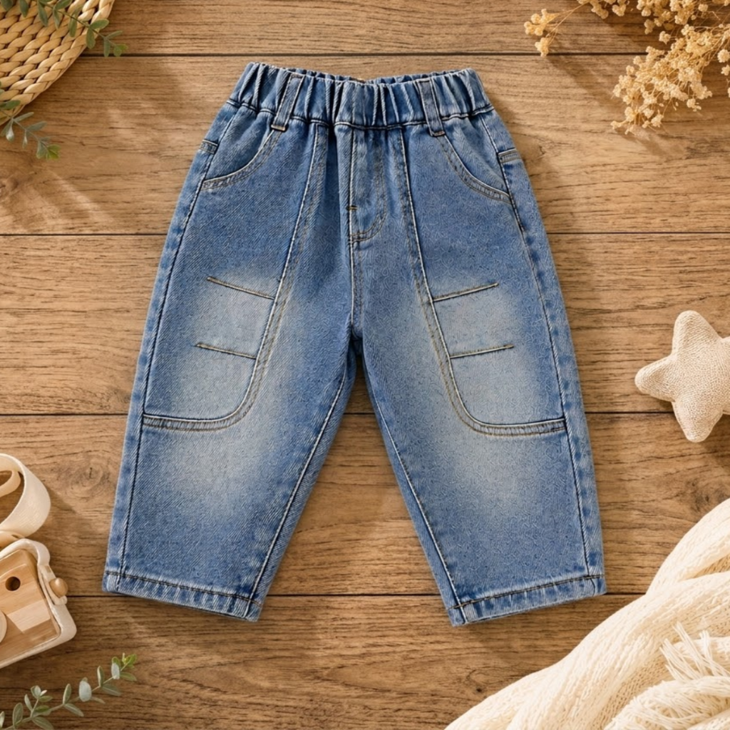 Light Wash Denim Jogger Jeans for Kids | Soft & Comfortable Fit