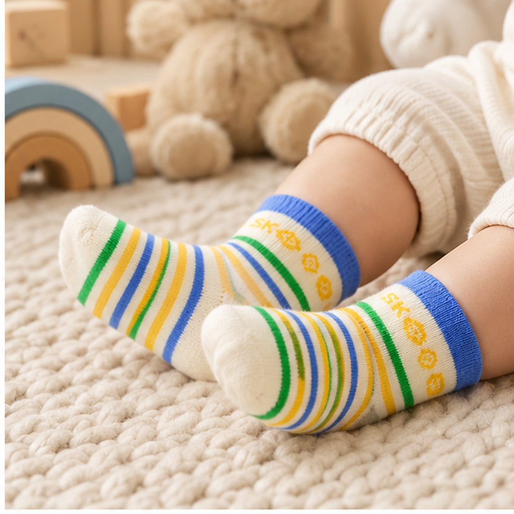Tiny Toes by CuddleKins | Baby Boys Socks | Pack of 3 | 0–12 Months