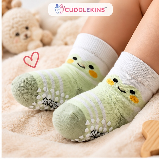 Grips by CuddleKins | Unisex Anti-Slip Baby Socks | Any 5 Pairs