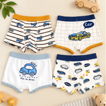Boys Car & Vehicle Printed Boxer Underwear | Pack of 4 | Kids Innerwear