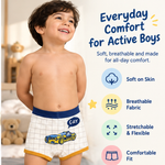 Boys Car & Vehicle Printed Boxer Underwear | Pack of 4 | Kids Innerwear