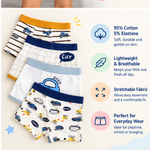 Boys Car & Vehicle Printed Boxer Underwear | Pack of 4 | Kids Innerwear