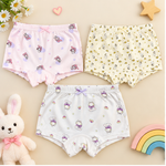 Girls Cute Bunny Printed Boxer Underwear | Pack of 3 | Kids Innerwear