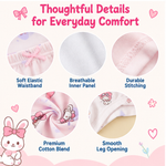 Girls Cute Bunny Printed Boxer Underwear | Pack of 3 | Kids Innerwear