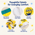 Boys Yellow Cartoon Printed Boxer Underwear | Pack of 4 | Kids Innerwear