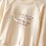 CuddleKins Cream White Live the Life Graphic Sweatshirt for Girls