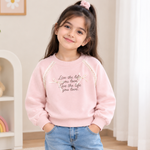 CuddleKins Pink Live the Life Bow Graphic Sweatshirt for Girls