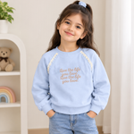 CuddleKins Light Blue Live the Life Bow Graphic Sweatshirt for Girls