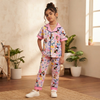 Girls Minnie Floral Night Suit Set – Pink