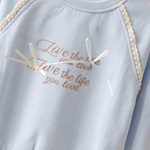 CuddleKins Light Blue Live the Life Bow Graphic Sweatshirt for Girls