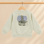 CuddleKins Boys Sage Green Elephant Graphic Sweatshirt