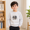 CuddleKins Boys Grey Melange Elephant Graphic Sweatshirt with Textured Ears