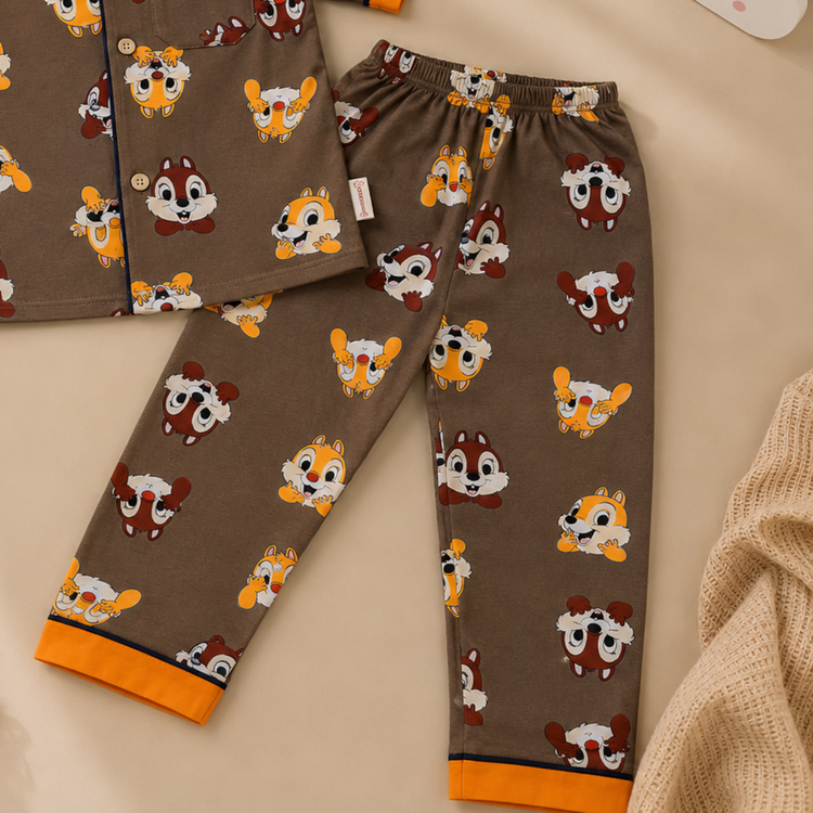 Little Explorer Cartoon Print Cotton Co-ord Set